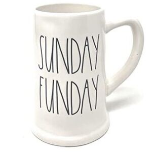 RAE DUNN mug SUNDAY FUNDAY big ceramic cup stein NEW farmhouse decor